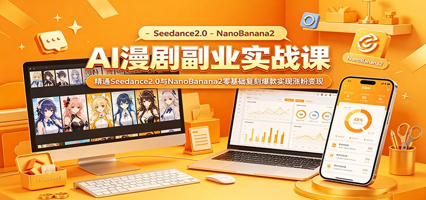 AI漫剧副业实战课：精通Seedance2.0与NanoBanana2零基础复刻爆款实现涨粉变现-chywc