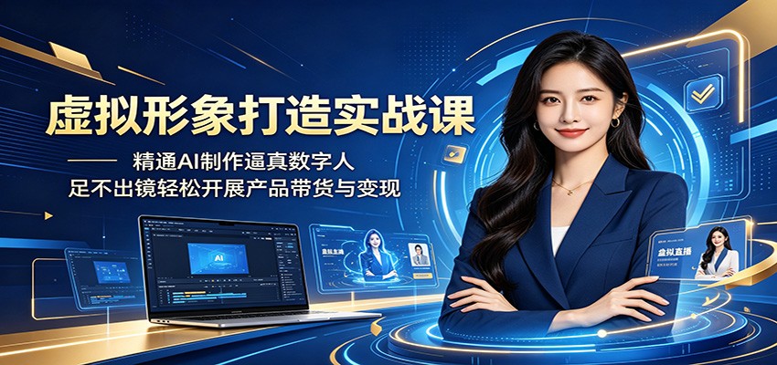 虚拟形象打造实战课：精通AI制作逼真数字人，足不出镜轻松开展产品带货与变现-chywc