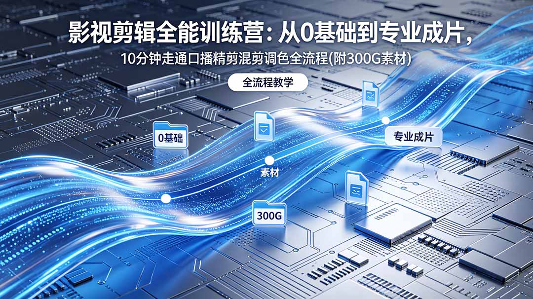 2026影视剪辑全能实战课｜0基础到专业成片，全流程教学，高清带300G素材-chywc