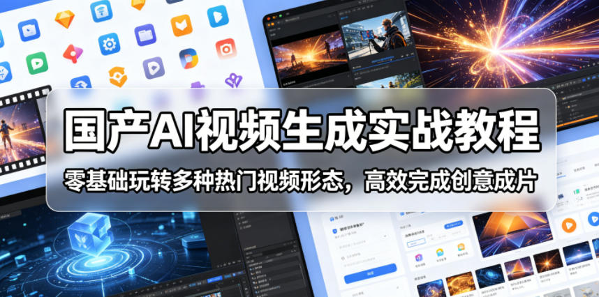 国产AI视频生成实战教程，零基础玩转多种热门视频形态，高效完成创意成片-chywc