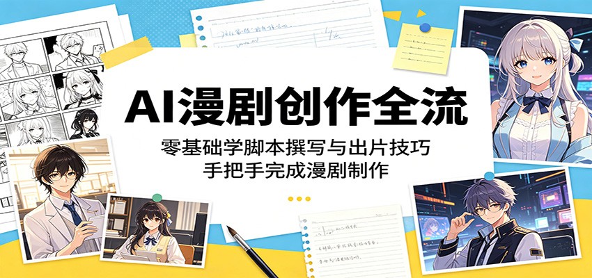 AI漫剧创作全流程：零基础学脚本撰写与出片技巧，手把手完成漫剧制作-chywc