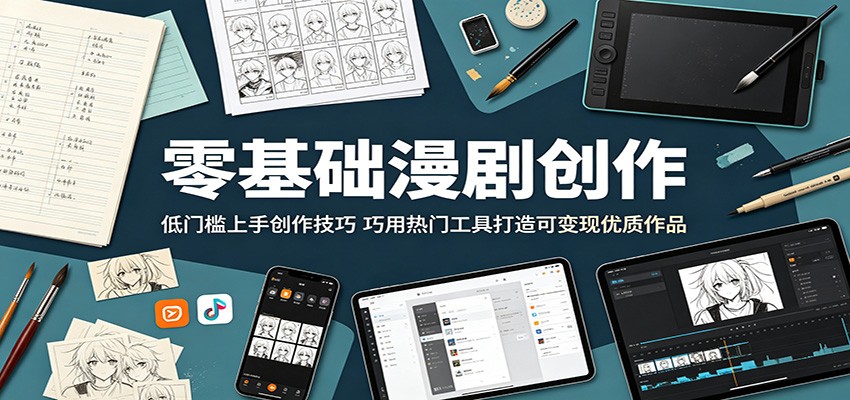 零基础漫剧创作：低门槛上手创作技巧，巧用热门工具打造可变现优质作品-chywc