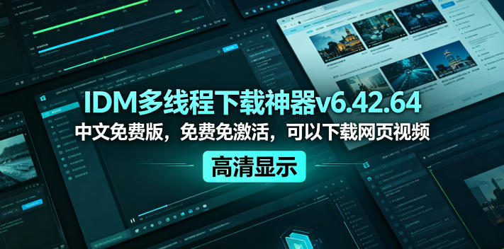 IDM多线程下载神器v6.42.64中文免费版，免费免激活，可以下载网页视频(例如飞书文档内的视频)-chywc