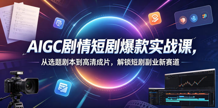AIGC剧情短剧爆款实战课，从选题剧本到高清成片，解锁短剧副业新赛道-chywc
