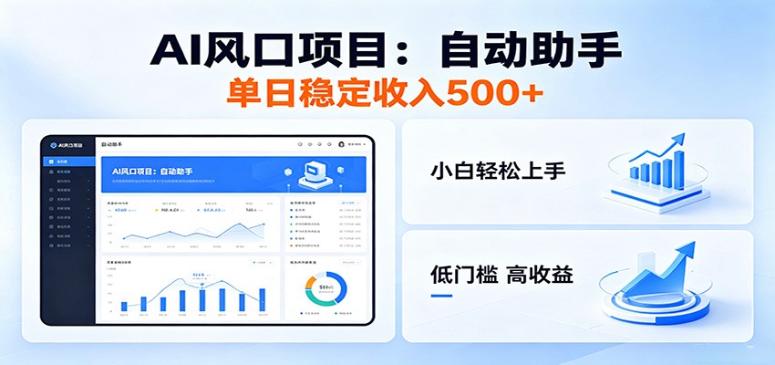 全新AI自动助手项目，低门槛入局，每日稳定收益500以上-chywc