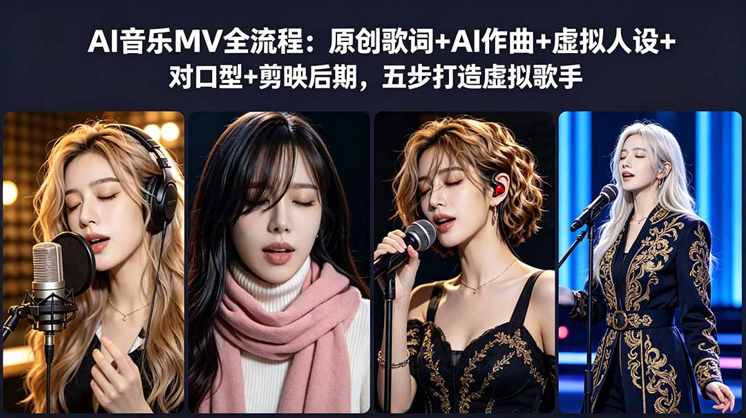 AI音乐MV全流程：原创歌词+AI作曲+虚拟人设+对口型+剪映后期，五步打造虚拟歌手-chywc