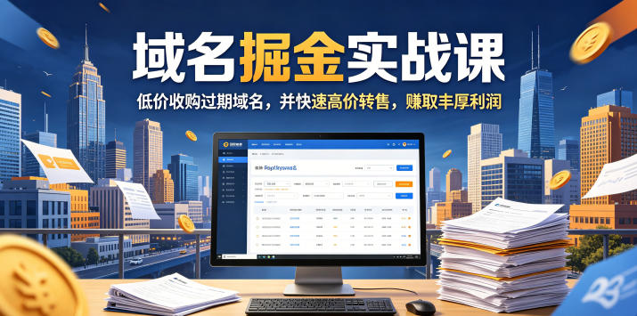 域名交易掘金实战课，低价收购过期域名，并快速高价转售，賺取丰厚利润【原创双语字幕】-chywc