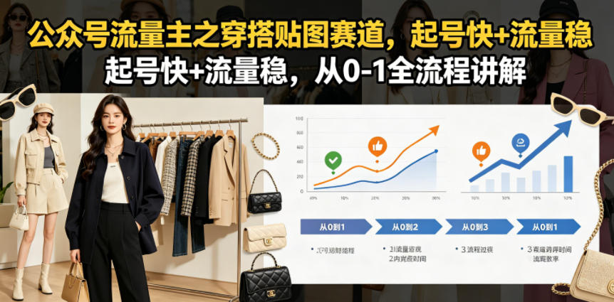 公众号流量主之穿搭贴图赛道，起号快+流量稳，从0-1全流程讲解-chywc