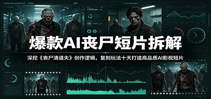 爆款AI丧尸短片拆解：深挖《丧尸清道夫》创作逻辑，复刻玩法快速打造高品质AI影视短片-chywc