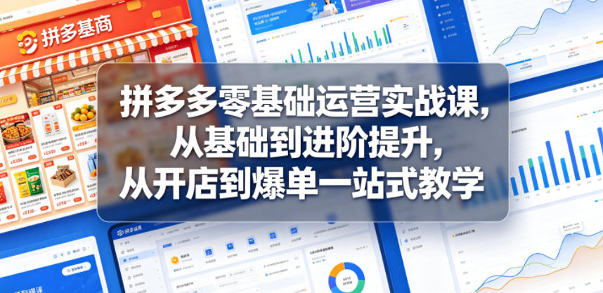 拼多多零基础运营实战课，从基础到进阶提升，从开店到爆单一站式教学-chywc