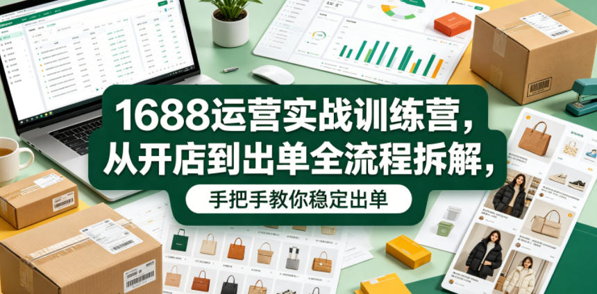 1688运营实战训练营，从开店到出单全流程拆解，手把手教你稳定出单-chywc