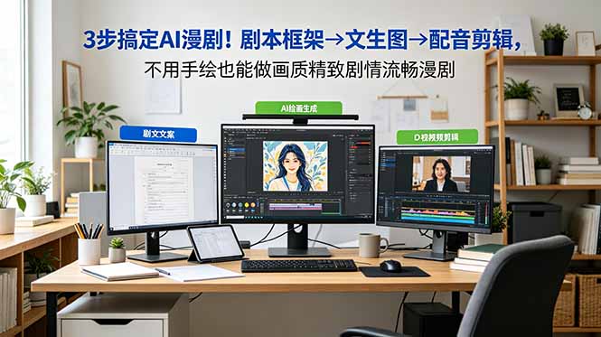 3步搞定AI漫剧！剧本框架→文生图→配音剪辑，不用手绘也能做画质精致剧情流畅漫剧-chywc