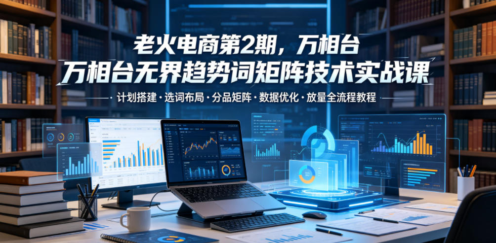 老火电商第2期，万相台无界趋势词矩阵技术实战课，计划搭建・选词布局・分品矩阵・数据优化・放量全流程教程-chywc