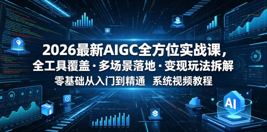 2026最新AIGC全方位实战课，全工具覆盖・多场景落地・变现玩法拆解，零基础从入门到精通系统视频教程-chywc