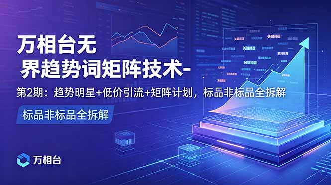 万相台无界趋势词矩阵技术-第2期：趋势明星+低价引流+矩阵计划，标品非标品全拆解-chywc