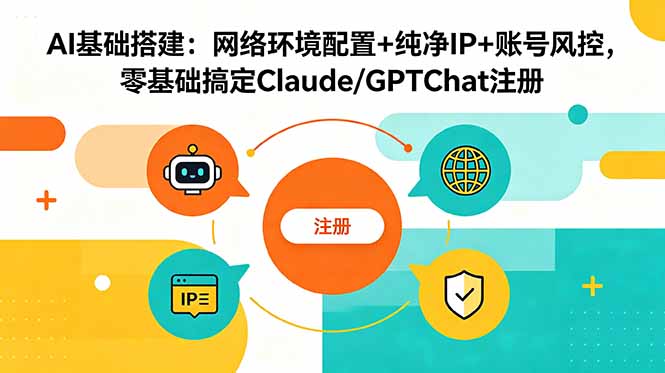 AI基础搭建：网络环境配置+纯净IP+账号风控，零基础搞定Claude/GPTChat注册-chywc