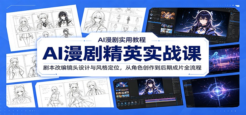 AI漫剧精英实战课：剧本改编镜头设计与风格定位，从角色创作到后期成片全流程-chywc