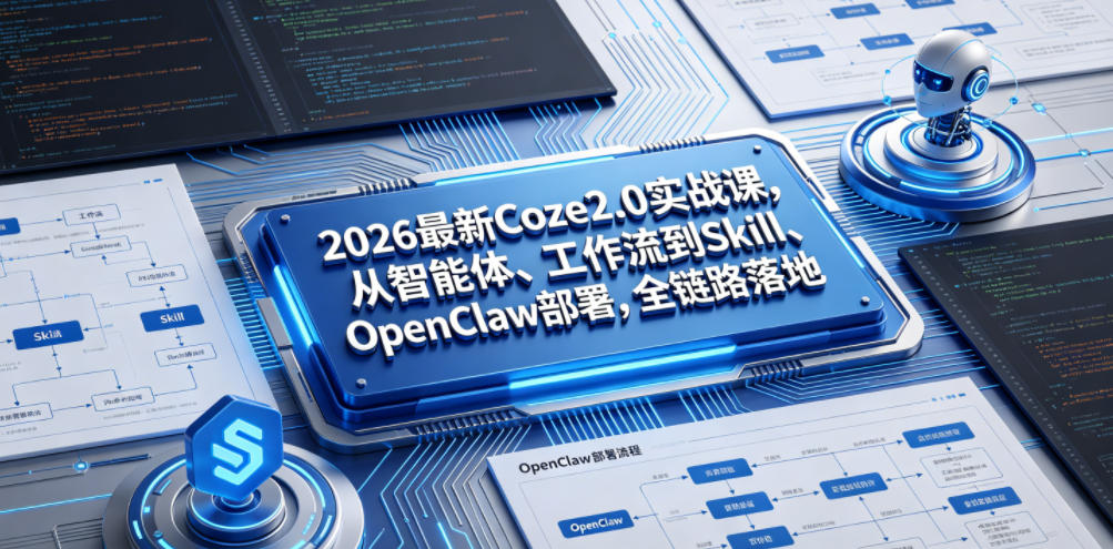 2026最新Coze2.0实战课，从智能体、工作流到Skill、OpenClaw部署，全链路落地-chywc