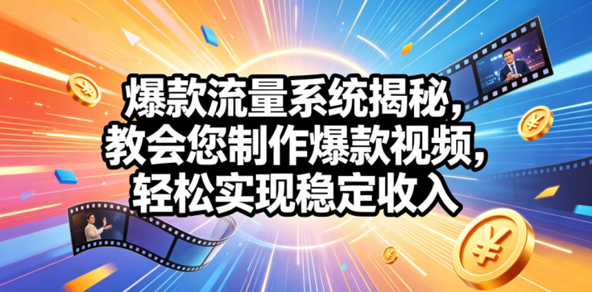 爆款流量系统揭秘，教会您制作爆款视频，轻松实现稳定收入【原创双语字幕】-chywc