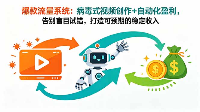 爆款流量系统：病毒式视频创作+自动化盈利，告别盲目试错，打造可预期的稳定收入-chywc