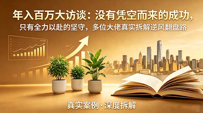 年入百万大访谈-更新：没有凭空而来的成功，只有全力以赴的坚守，多位大佬真实拆解逆风翻盘路-chywc
