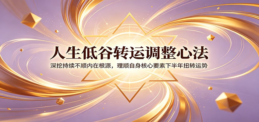 人生低谷转运调整心法：深挖持续不顺内在根源，理顺自身核心要素下半年扭转运势-chywc