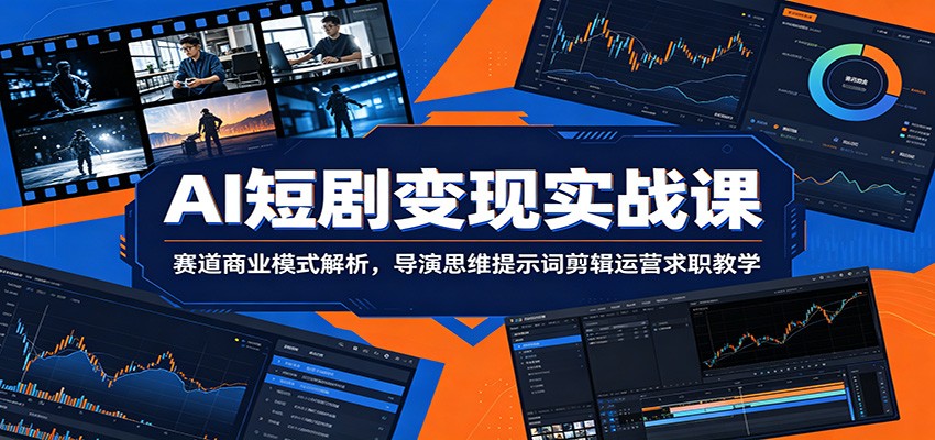 AI短剧变现实战课：赛道商业模式解析，导演思维提示词剪辑运营求职教学-chywc