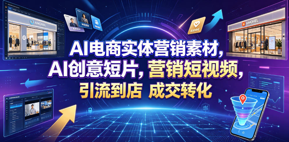 AI电商实体营销素材，AI创意短片，高效打造营销短视频，轻松引流到店，稳定提升门店客流与成交转化-chywc