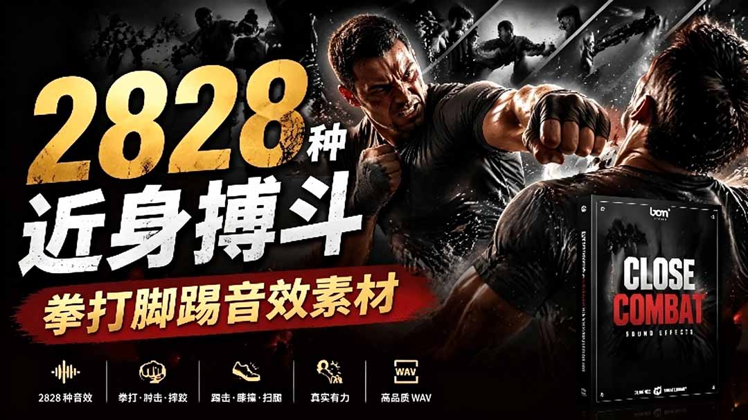 宝藏级别音效！2828种近身搏斗拳打脚踢音效素材，全部中文分类，免解压使用  Close Combat-chywc