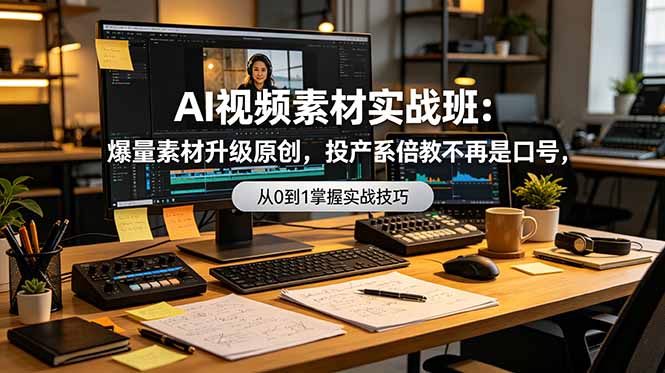 AI视频素材实战班：爆量素材升级原创，投产翻倍不再是口号，0-1系统教学实战落地-chywc