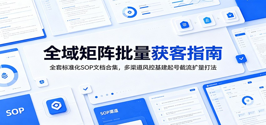 全域矩阵批量获客指南：全套标准化SOP文档合集，多渠道风控基建起号截流扩量打法-chywc