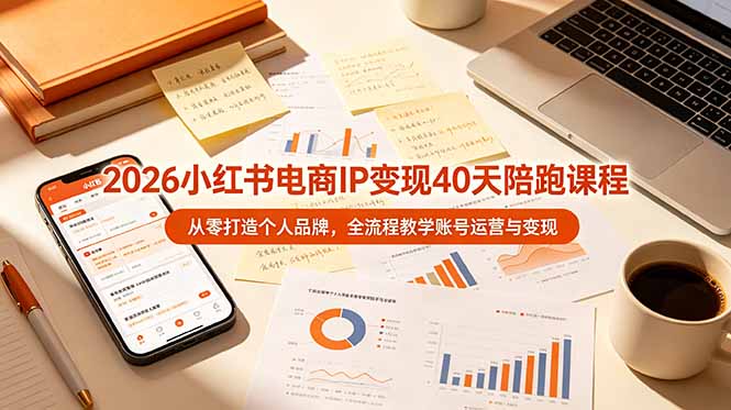 2026小红书电商IP变现40天陪跑课程-11期，从零打造个人品牌，全流程教学账号运营与变现-chywc