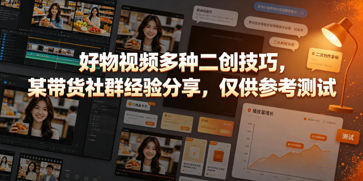好物视频多种二创技巧，某带货社群经验分享，仅供参考测试-chywc