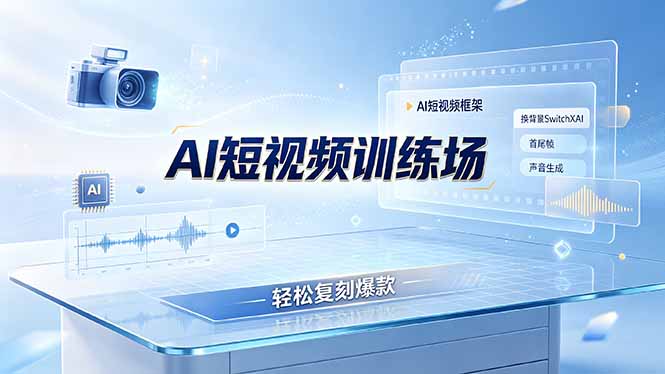 老陈AI短视频训练场：AI短视频框架+换背景SwitchXAI+首尾帧+声音生成，轻松复刻爆款-chywc