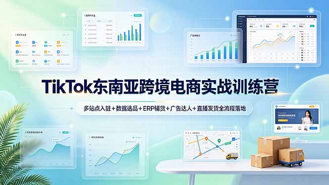 TikTok东南亚跨境电商实战训练营：多站点入驻+数据选品+ERP铺货+广告达人+直播发货全流程落地-chywc