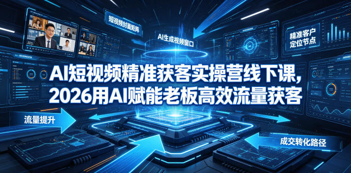 AI短视频精准获客实操营6月10-14号线下课，2026用AI赋能老板高效流量获客-chywc