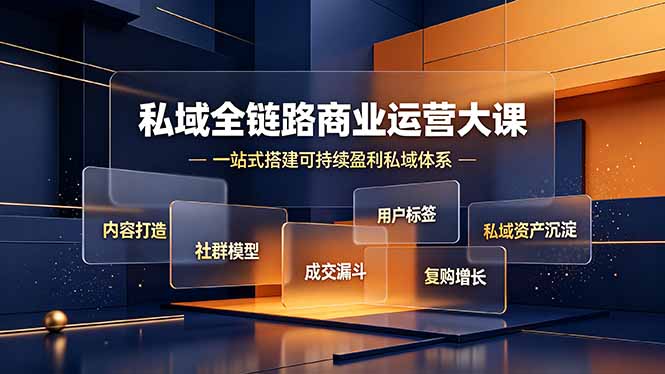 私域全链路商业运营大课，内容打造社群模型成交漏斗，一站式搭建可持续盈利私域体系-chywc