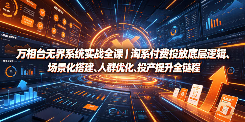 万相台无界系统实战全课|淘系付费投放底层逻辑、场景化搭建、人群优化、投产提升全链路运营教程-chywc