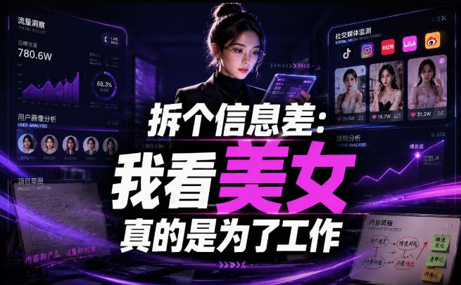 【理直气壮】我给看美女找了一个非常恰当的理由，信息差项目-chywc