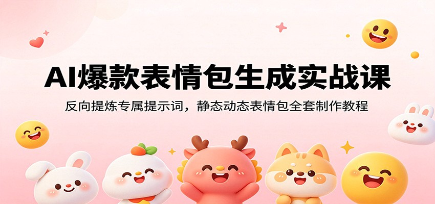 AI爆款表情包生成实战课：反向提炼专属提示词，静态动态表情包全套制作教程-chywc