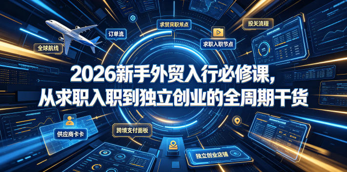 2026新手外贸入行必修课，从求职入职到独立创业的全周期干货-chywc