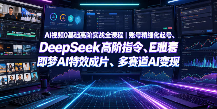 AI视频0基础高阶实战全课程｜账号精细化起号、DeepSeek高阶指令、即梦AI特效成片、多赛道AI短视频量产变现-chywc