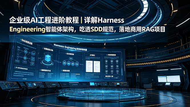 企业级AI工程进阶教程｜详解Harness Engineering智能体架构，吃透SDD规范，落地商用RAG项目-chywc