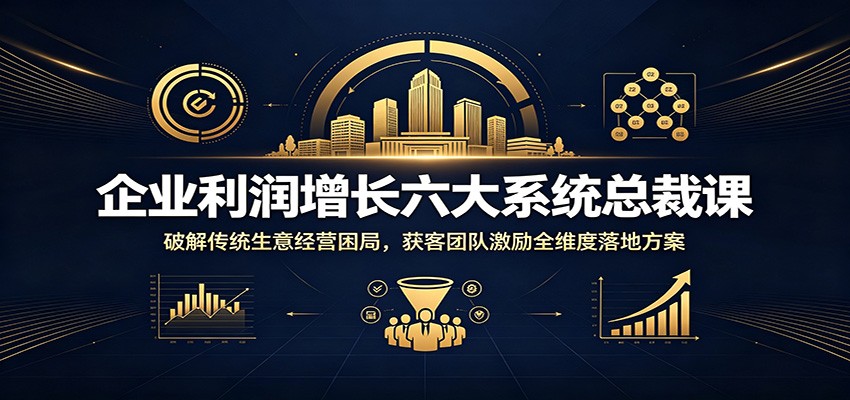 企业利润增长六大系统总裁课：破解传统生意经营困局，获客团队激励全维度落地方案-chywc