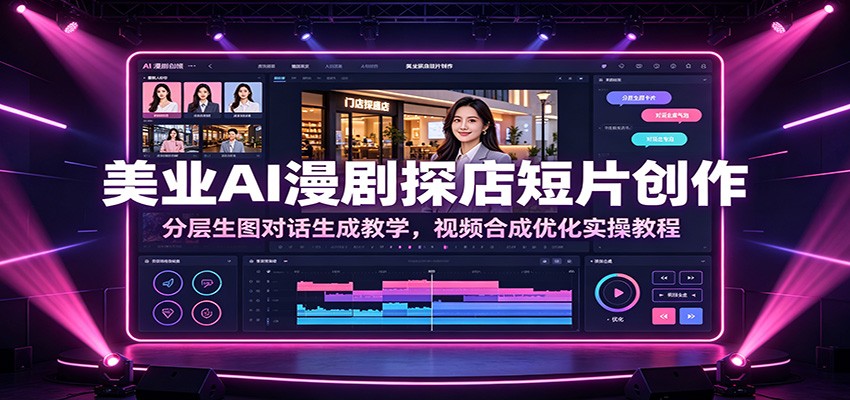 美业AI漫剧探店短片创作：分层生图对话生成教学，视频合成优化实操教程-chywc
