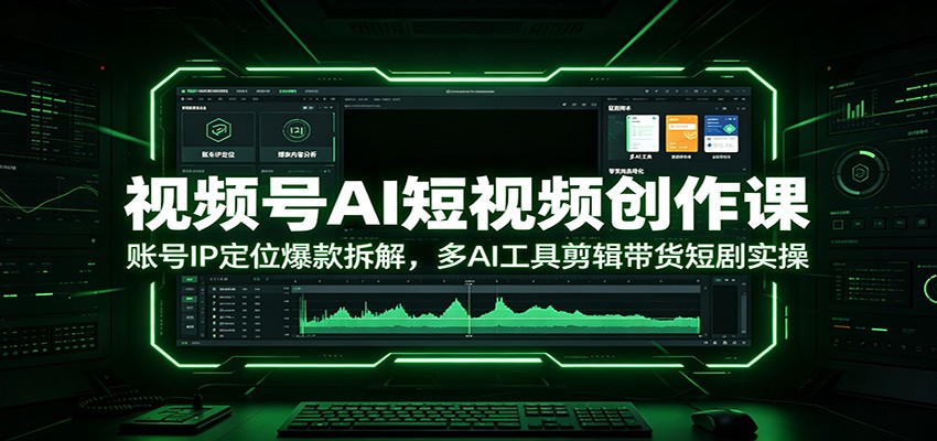 视频号AI短视频创作课：账号IP定位爆款拆解，多AI工具剪辑带货短剧实操-chywc