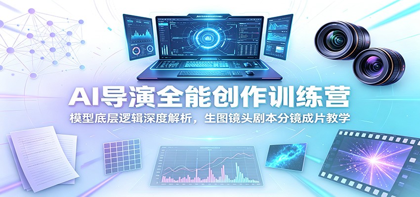 AI导演全能创作训练营：模型底层逻辑深度解析，生图镜头剧本分镜成片教学-chywc