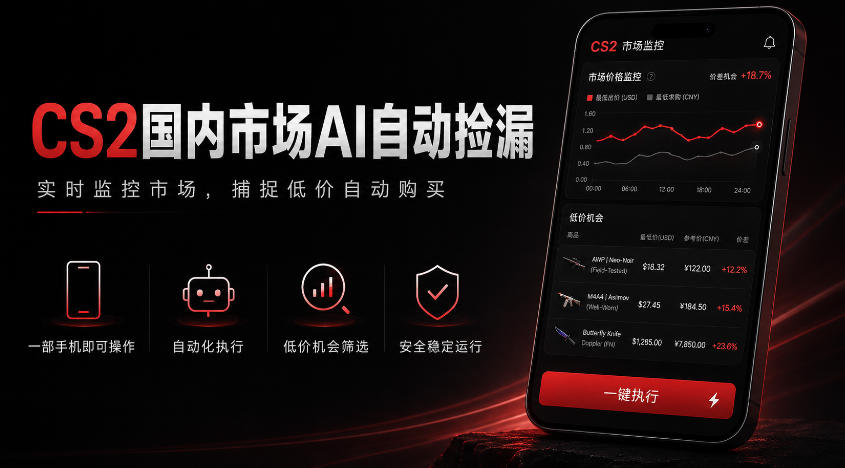 游戏市场AI自动监控，实时检测差价捡漏，简单轻松，日入300+【揭秘】-chywc