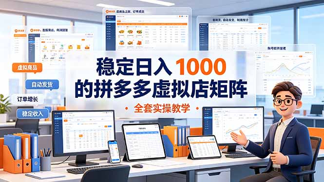 稳定日入 1000 的拼多多虚拟店矩阵，全套实操教学-chywc