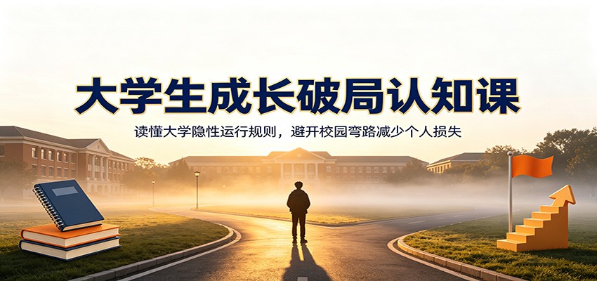 大学生成长破局认知课：读懂大学隐性运行规则，避开校园弯路减少个人损失-chywc